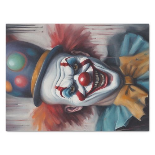 Sinister Grin Scary Clown Decoupage  Tissue Paper