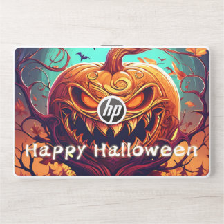 Sinister Jack-o-Lantern Bats Halloween Art HP Laptop Skin