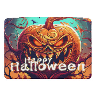 Sinister Jack-o-Lantern Bats Halloween Art iPad Pro Cover