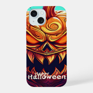 Sinister Jack-o-Lantern Bats Halloween Art iPhone 15 Case