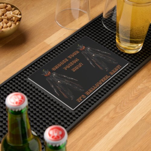 Sinister Pumpkin Sheriff Cowboy Jack-o'-Lantern Gr Bar Mat