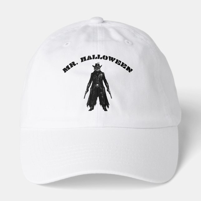 Sinister Pumpkin Sheriff Cowboy Jack-o'-Lantern Gr Hat (Front)