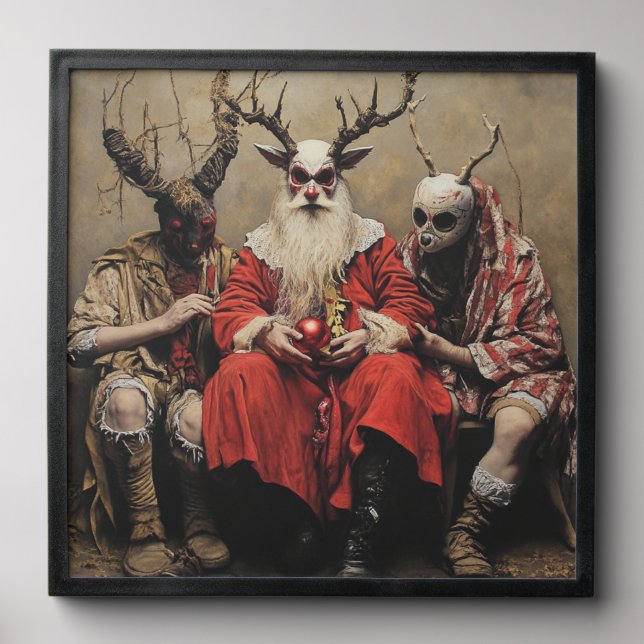 "Sinister Santa & Spooky Holiday Trio" Peel And Stick Photo Tile (Front Set)