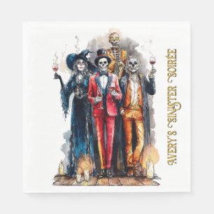 Sinister Soirée Halloween Gothic Party Decor Napkins