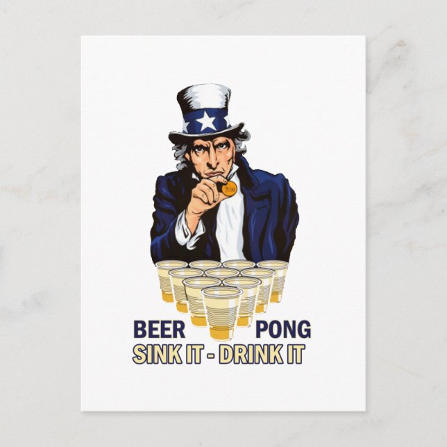 Sink it Drink it Abe Lincoln Postcard (Front)