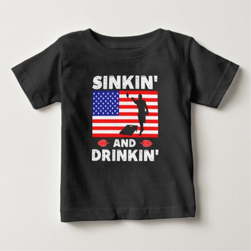 Sinking and Drinking _ funny cornhole Baby T_Shirt