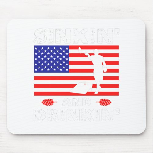 Sinking and Drinking _ funny cornhole Mouse Pad