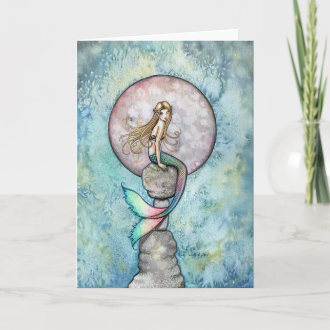 Sinking Moon Mermaid Card by Molly Harrison (Front)
