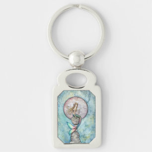 Sinking Moon Mermaid Fantasy Art by Molly Harrison Keychain