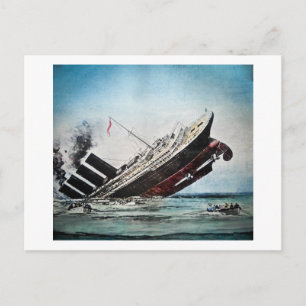 Sinking of the Titanic Magic Lantern Slide Postcard