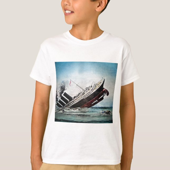 Sinking of the Titanic Magic Lantern Slide T-Shirt (Front)