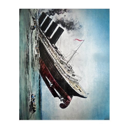 Sinking of the Titanic Magic Lantern Slide T_Shirt Acrylic Print
