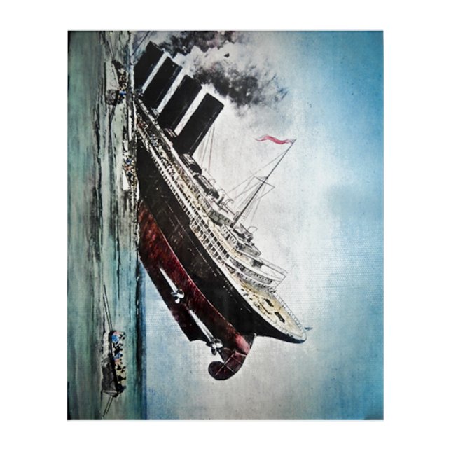 Sinking of the Titanic Magic Lantern Slide T-Shirt Acrylic Print (Front)