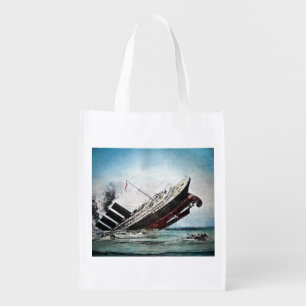 Sinking of the Titanic Magic Lantern Slide T-Shirt Grocery Bag