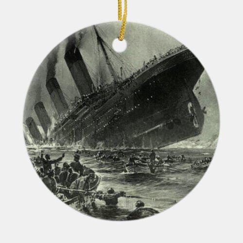 Sinking RMS Titanic Ceramic Ornament