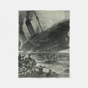 Sinking RMS Titanic Fleece Blanket