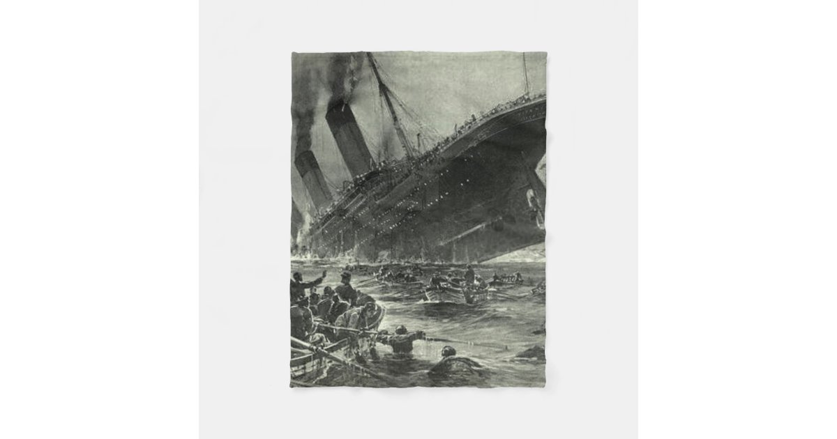 Sinking RMS Titanic Fleece Blanket Zazzle