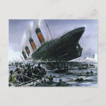 Sinking Rms Titanic Postcard by vintagechest at Zazzle