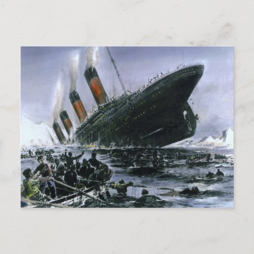 Sinking RMS Titanic Postcard