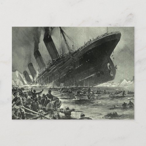 Sinking RMS Titanic Postcard