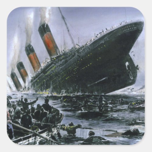 Sinking RMS Titanic Square Sticker