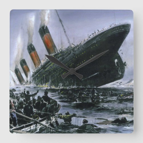 Sinking RMS Titanic Square Wall Clock