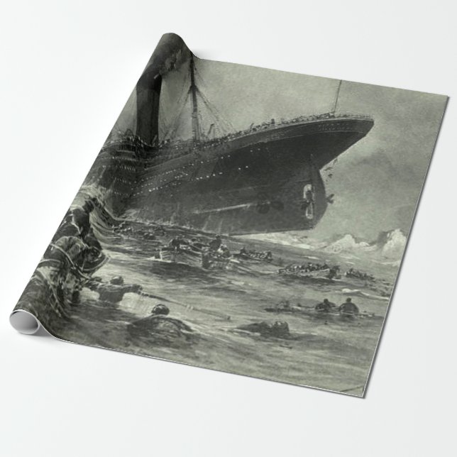 Sinking RMS Titanic Wrapping Paper (Unrolled)