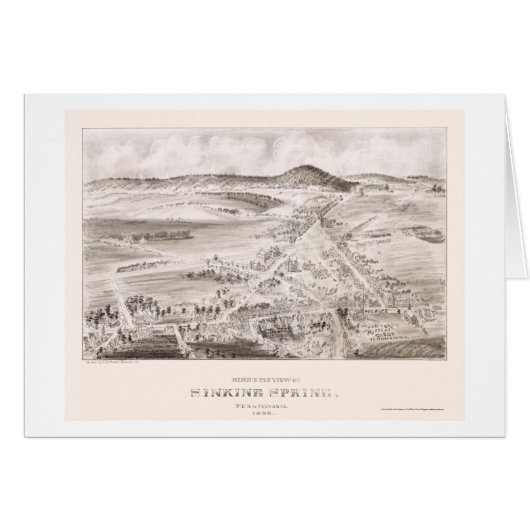 Sinking Spring, PA Panoramic Map - 1898 Cards (Front Horizontal)