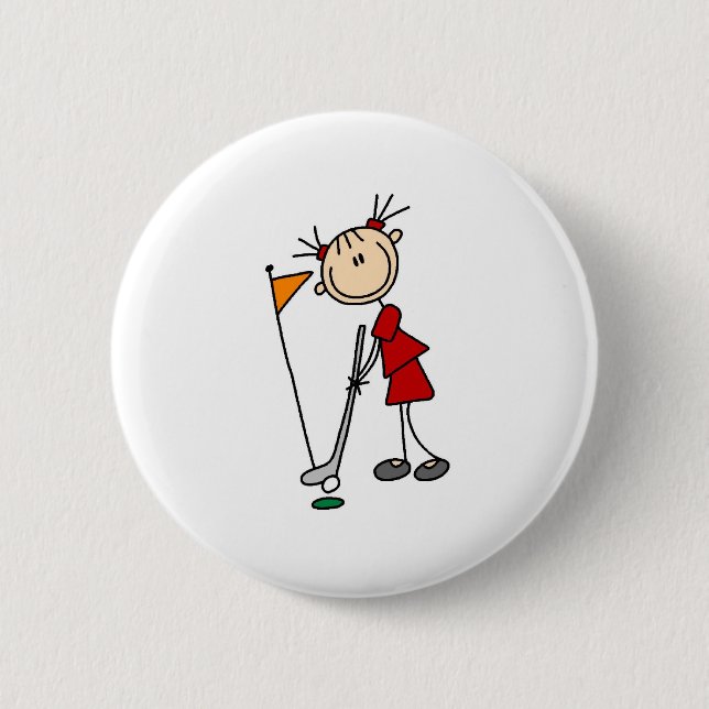 Sinking The Putt From The Green Bag Pinback Button (Front)