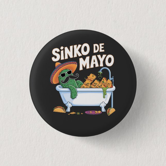 Sinko de Mayo Cinco De Mayo Cactus Funny  Button (Front)