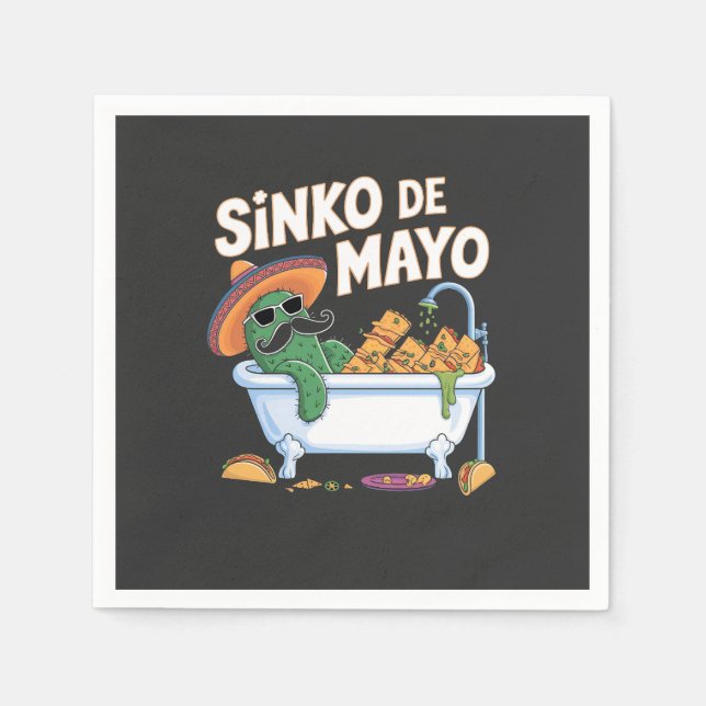 Sinko de Mayo Cinco De Mayo Cactus Funny  Napkins (Front)