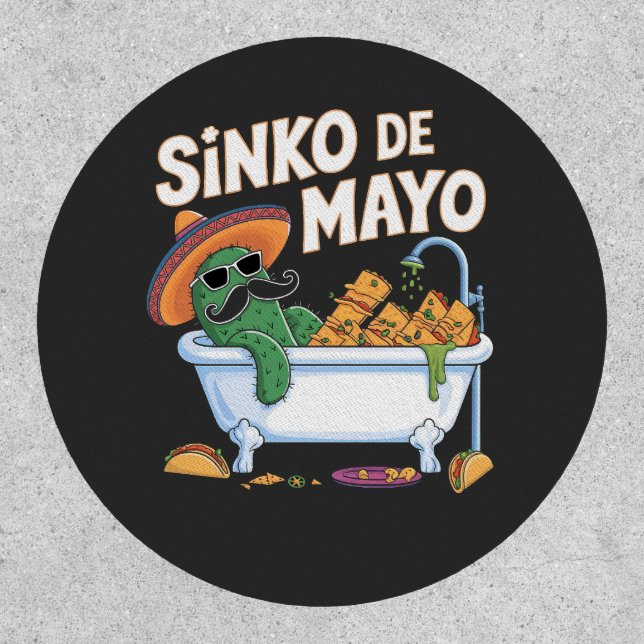 Sinko de Mayo Cinco De Mayo Cactus Funny  Patch (Front)