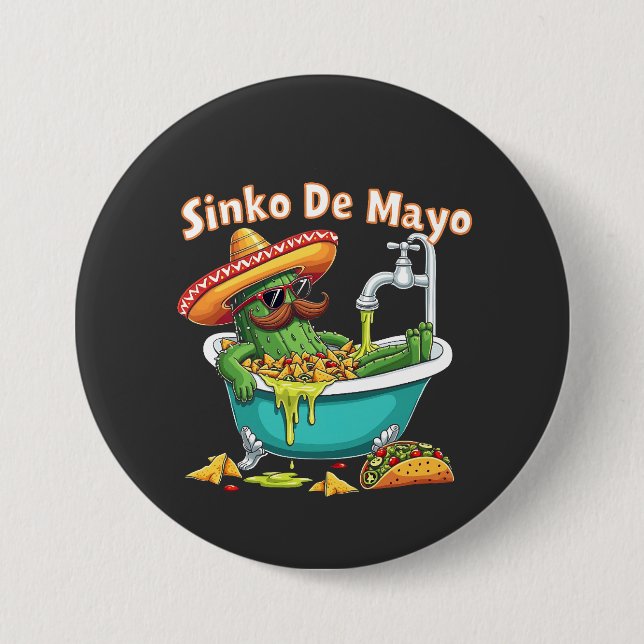 Sinko de Mayo"Funny Cinco de Mayo Cactus  Button (Front)