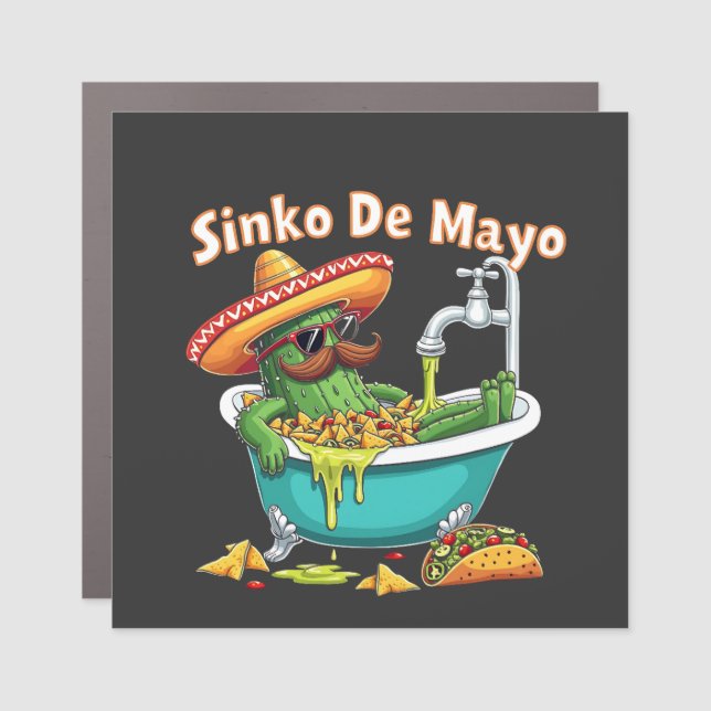 Sinko de Mayo"Funny Cinco de Mayo Cactus  Car Magnet (Front)