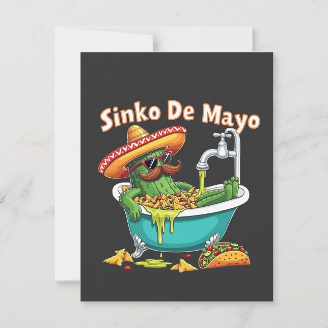 Sinko de Mayo"Funny Cinco de Mayo Cactus  Holiday Card (Front)