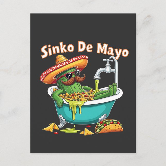 Sinko de Mayo"Funny Cinco de Mayo Cactus  Holiday Postcard (Front)