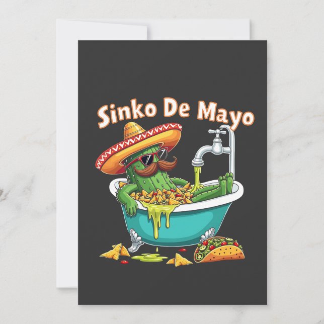 Sinko de Mayo"Funny Cinco de Mayo Cactus  Invitation (Front)