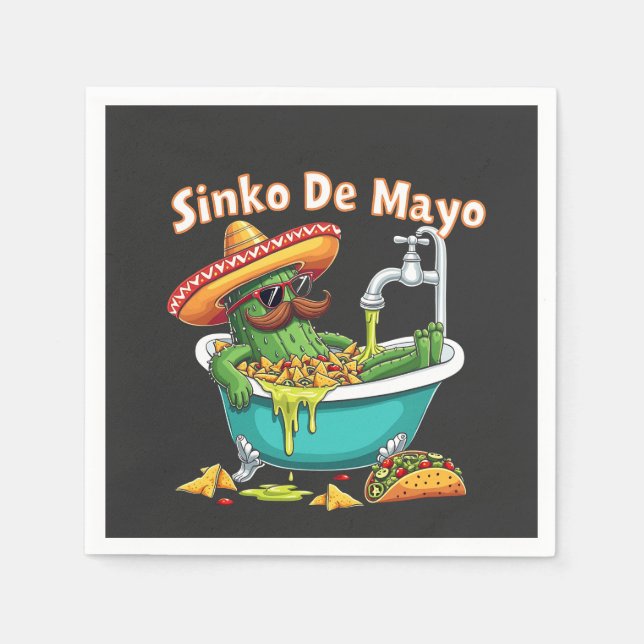 Sinko de Mayo"Funny Cinco de Mayo Cactus  Napkins (Front)