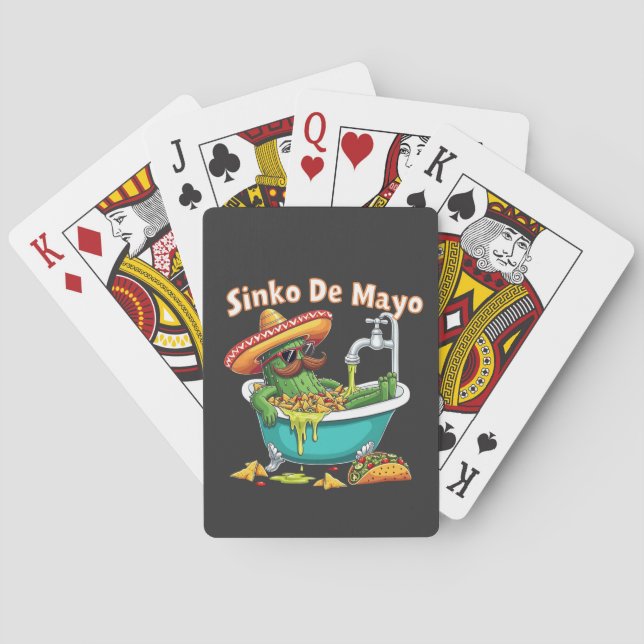 Sinko de Mayo"Funny Cinco de Mayo Cactus  Poker Cards (Back)