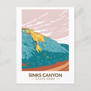 Sinks Canyon State Park Wyoming Vintage Postcard