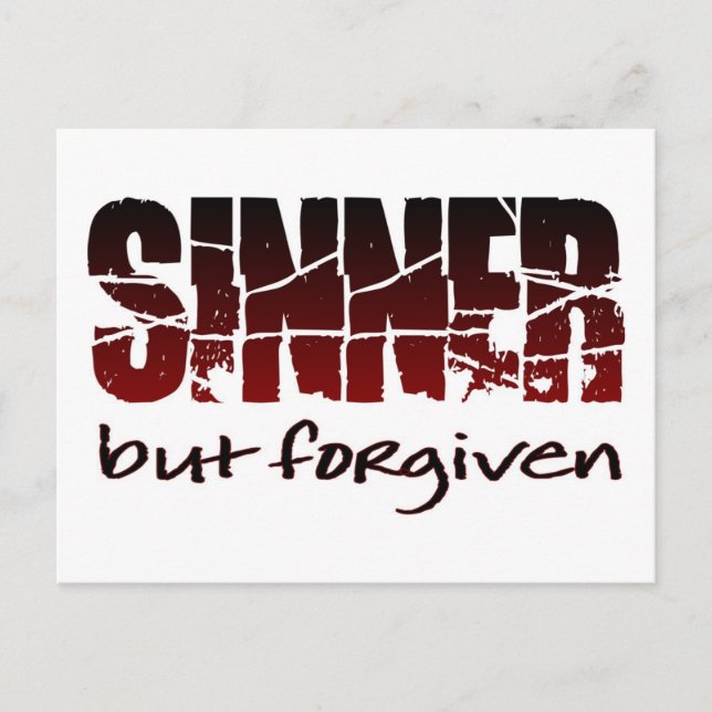 Sinner but forgiven postcard (Front)