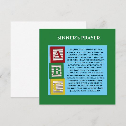 SINNERS PRAYER (Front/Back)