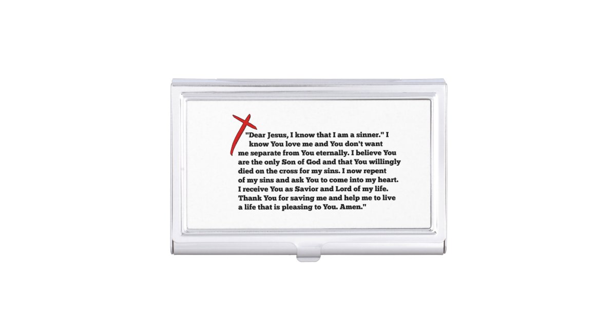 Sinners Prayer Business Card Case | Zazzle