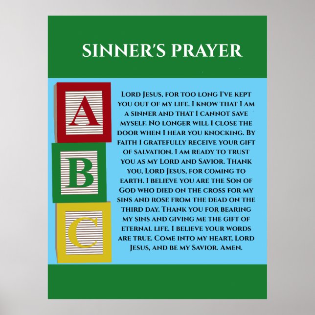 SINNERS PRAYER POSTER (Front)