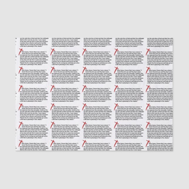Sinners Prayer  Tissue Paper (Front)