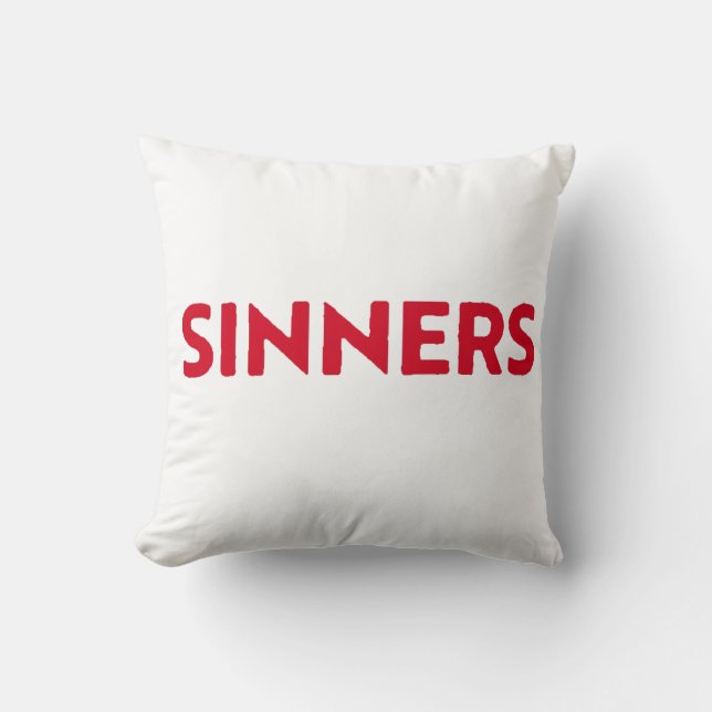 Sinners Throw Pillow (Front)
