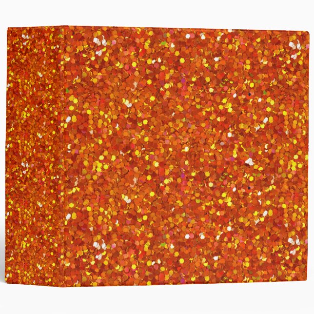 Sinopia Orange Glitter 3 Ring Binder (Front/Spine)