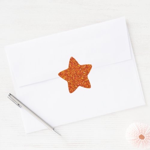 Sinopia Orange Glitter Star Sticker