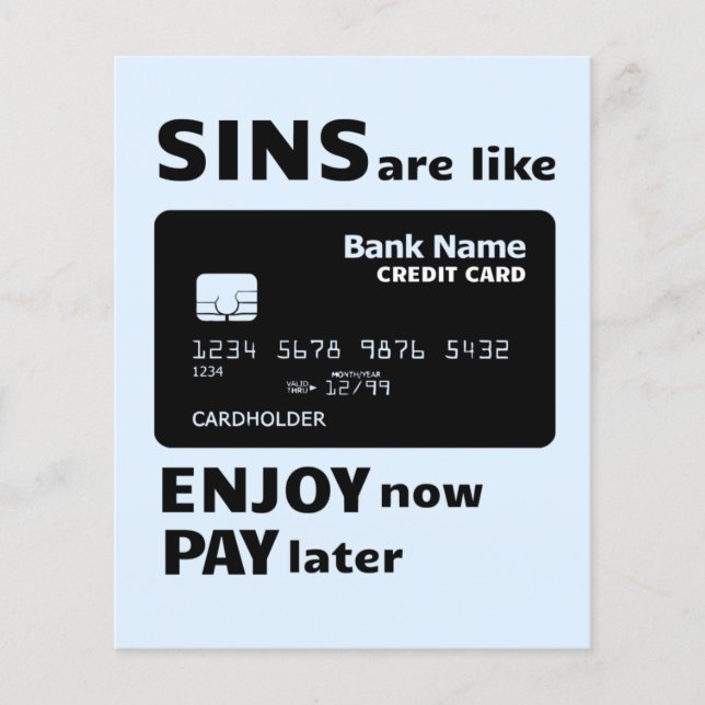 Sins are like Credit Cards   Flyer (Front)