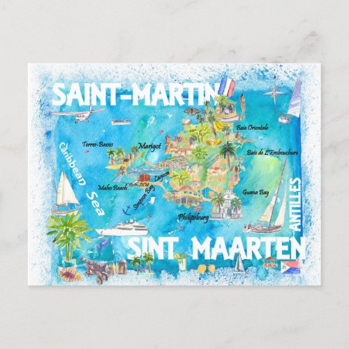 Sint Eustatius and Saba Dutch Caribbean Island  Postcard
